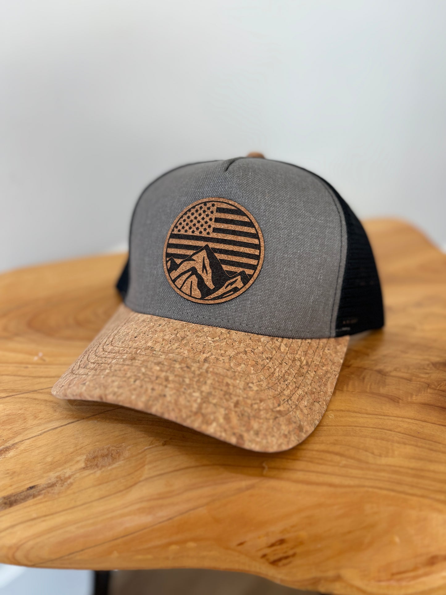 American Flag Mountains Cork Hat