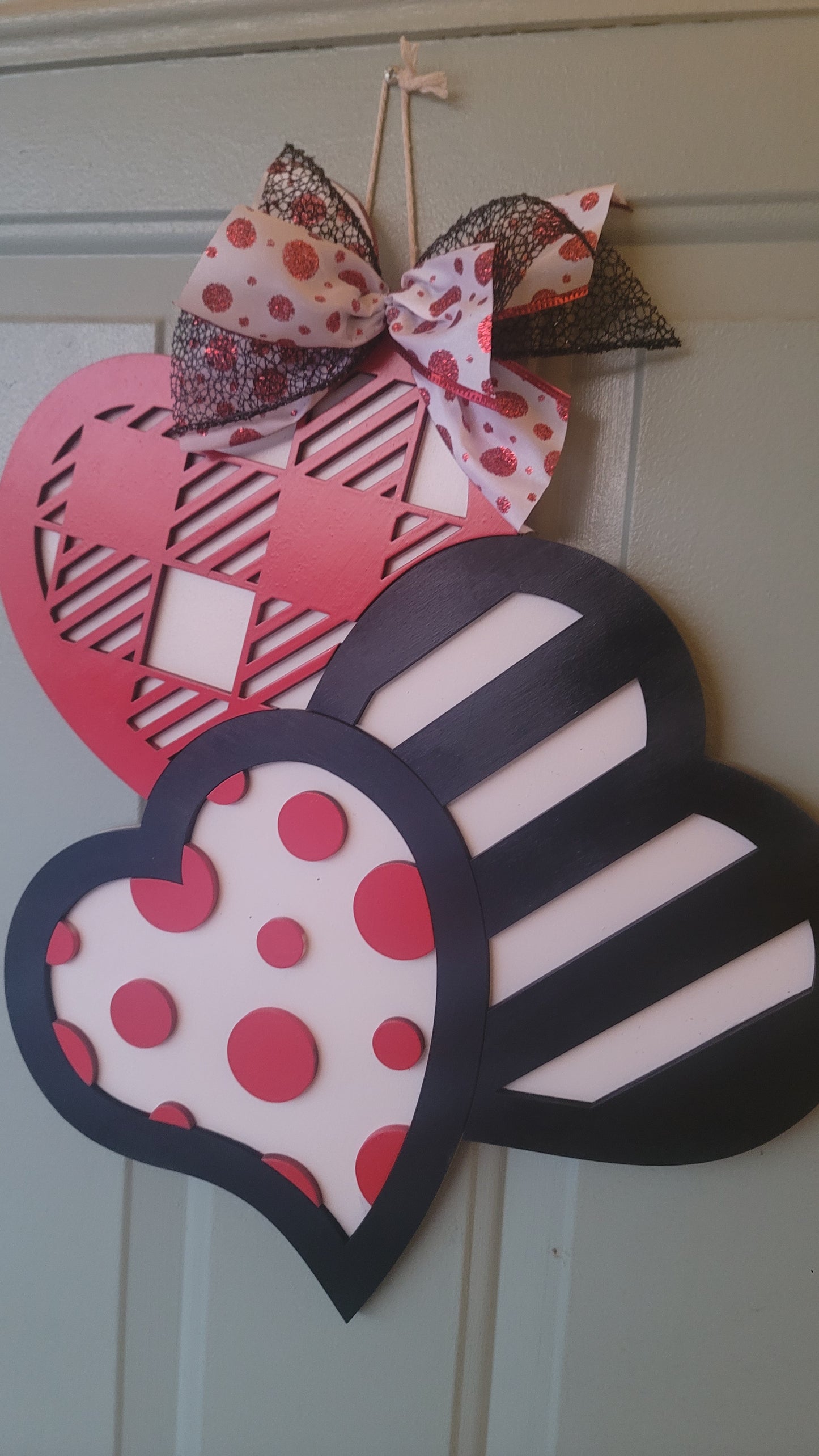 Triple heart Door Sign