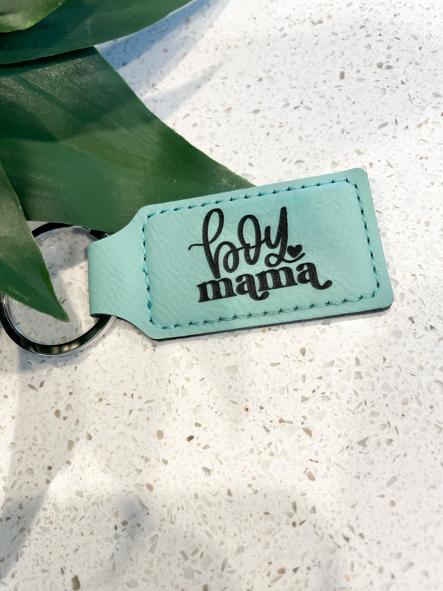 Engraved Leather Keychain