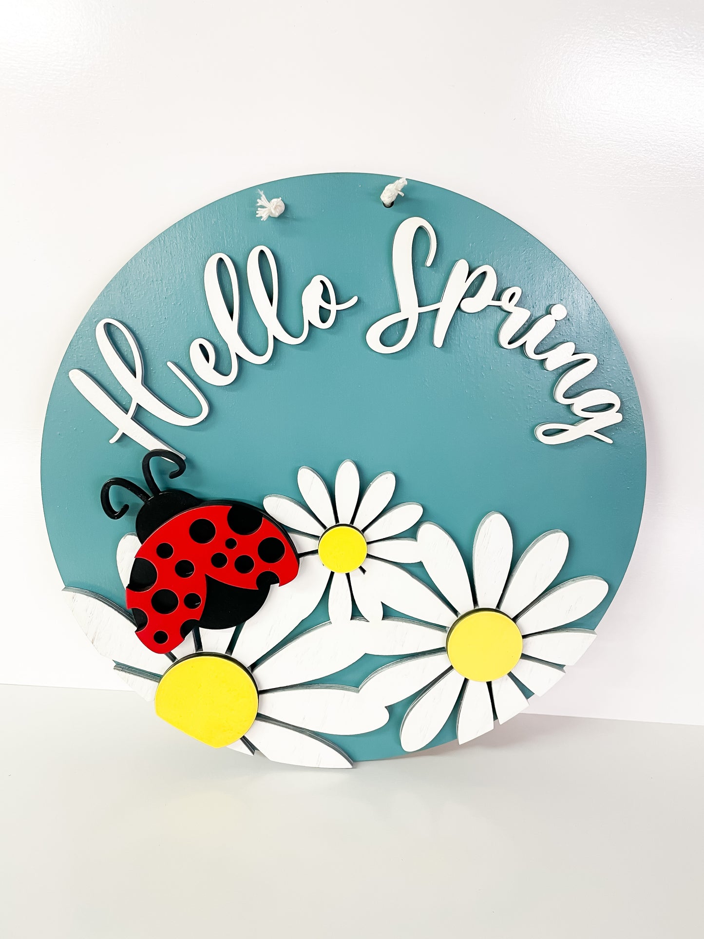 Lady Bug Welcome Round Sign