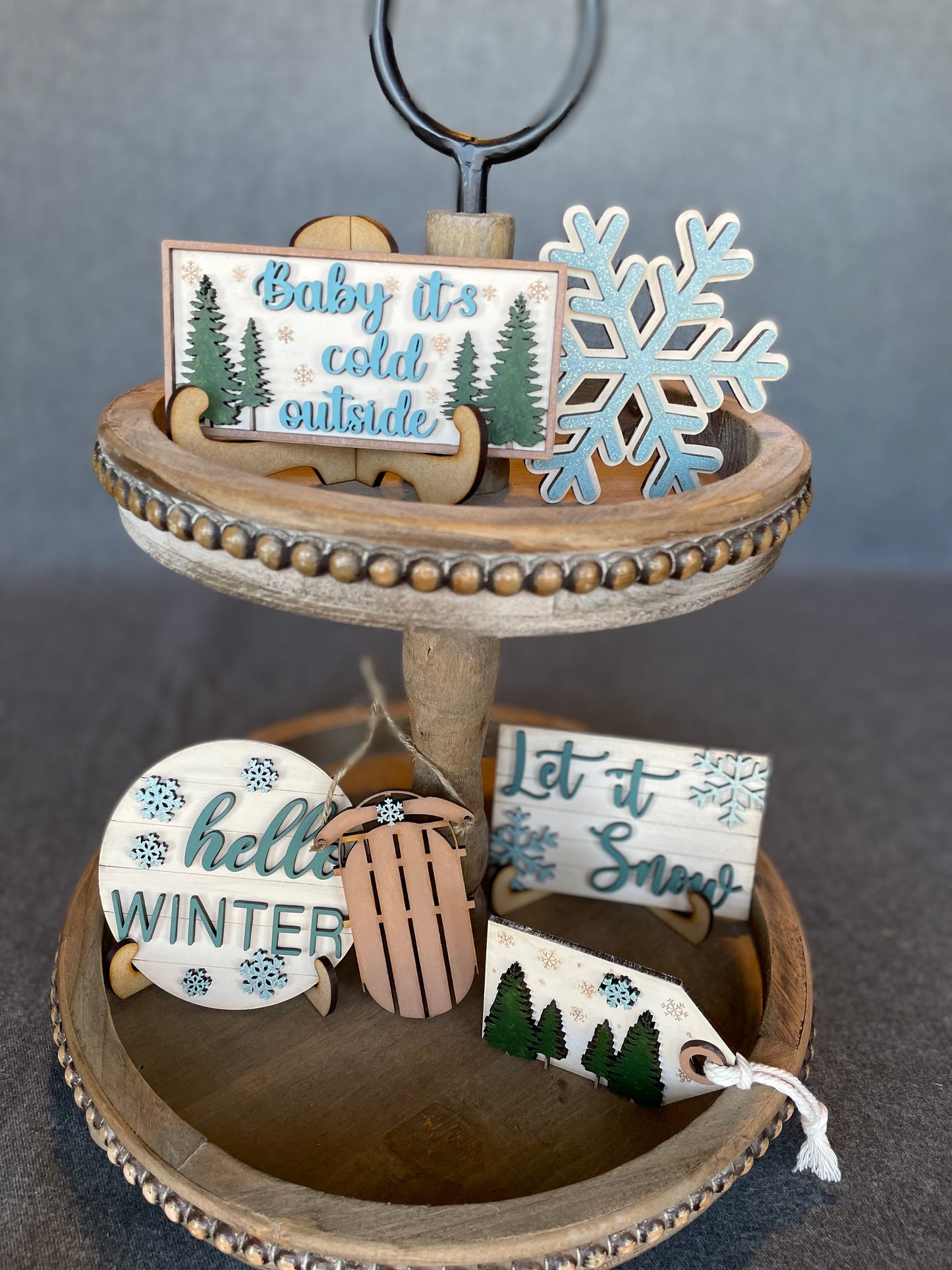 Hello Winter Tier Tray Set