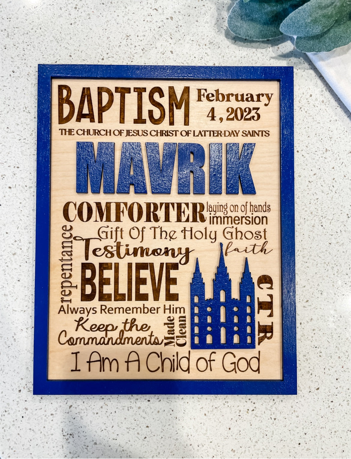 Personalized Baptism sign