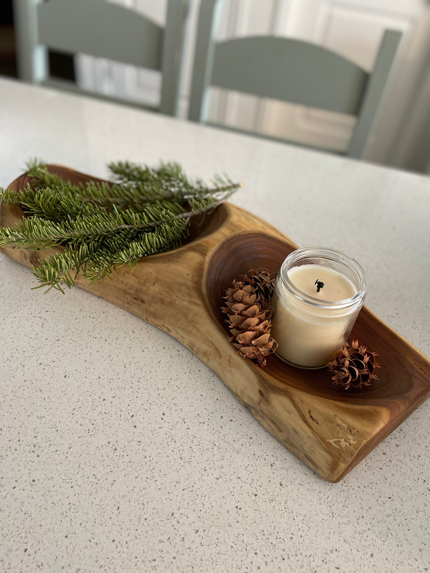 Handcrafted wood decorative bowl