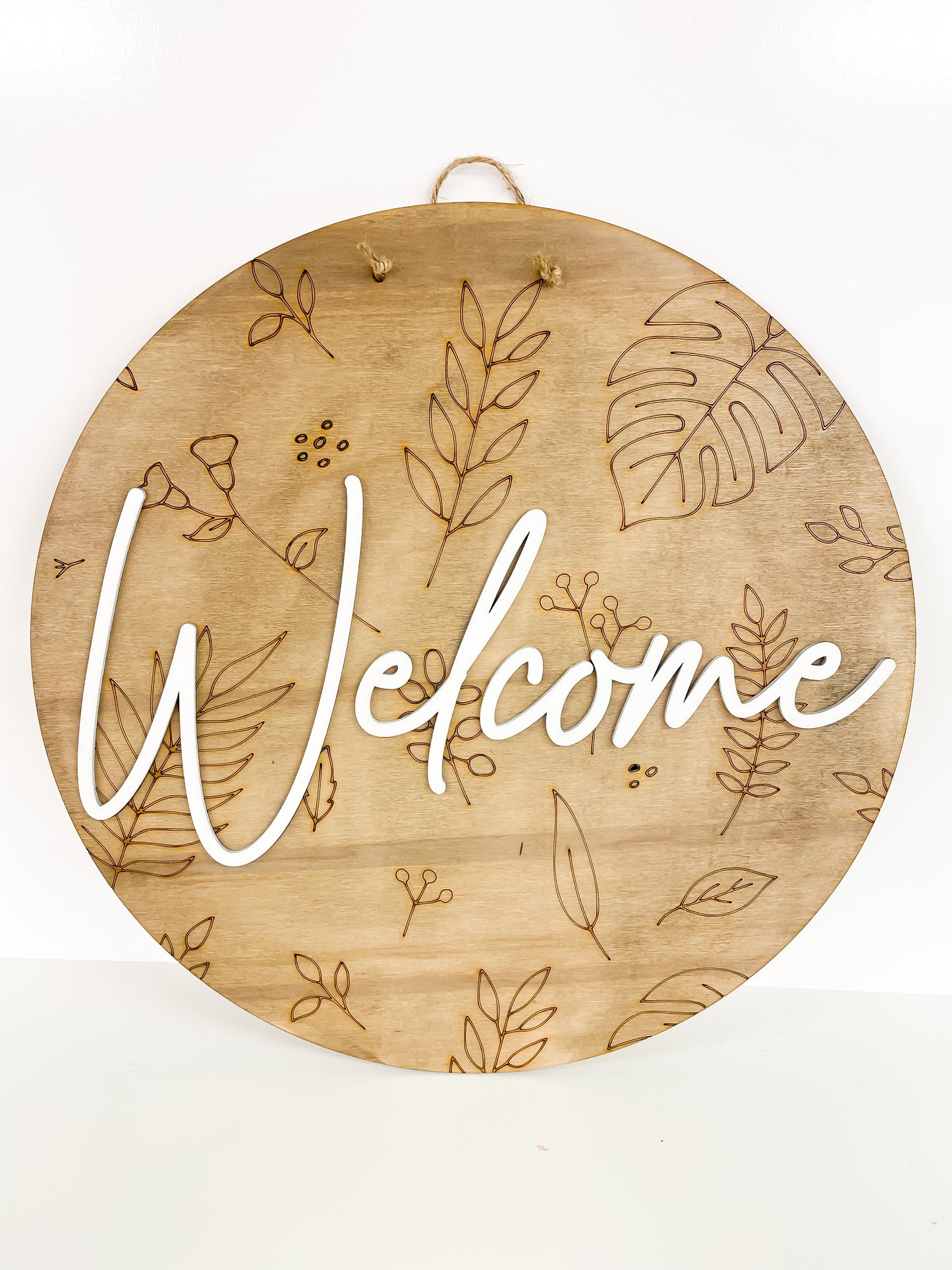 Welcome round sign