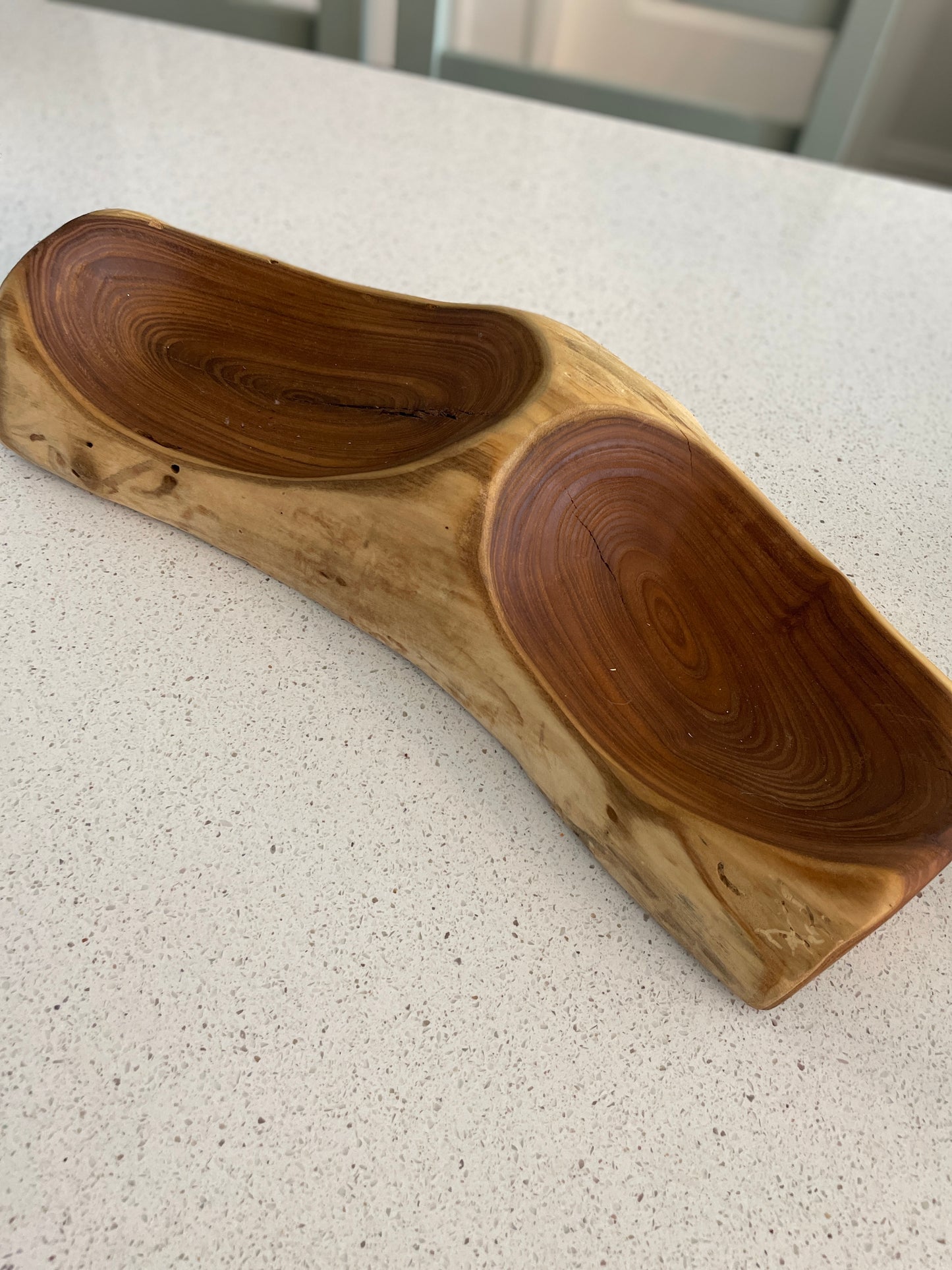 Handcrafted wood decorative bowl