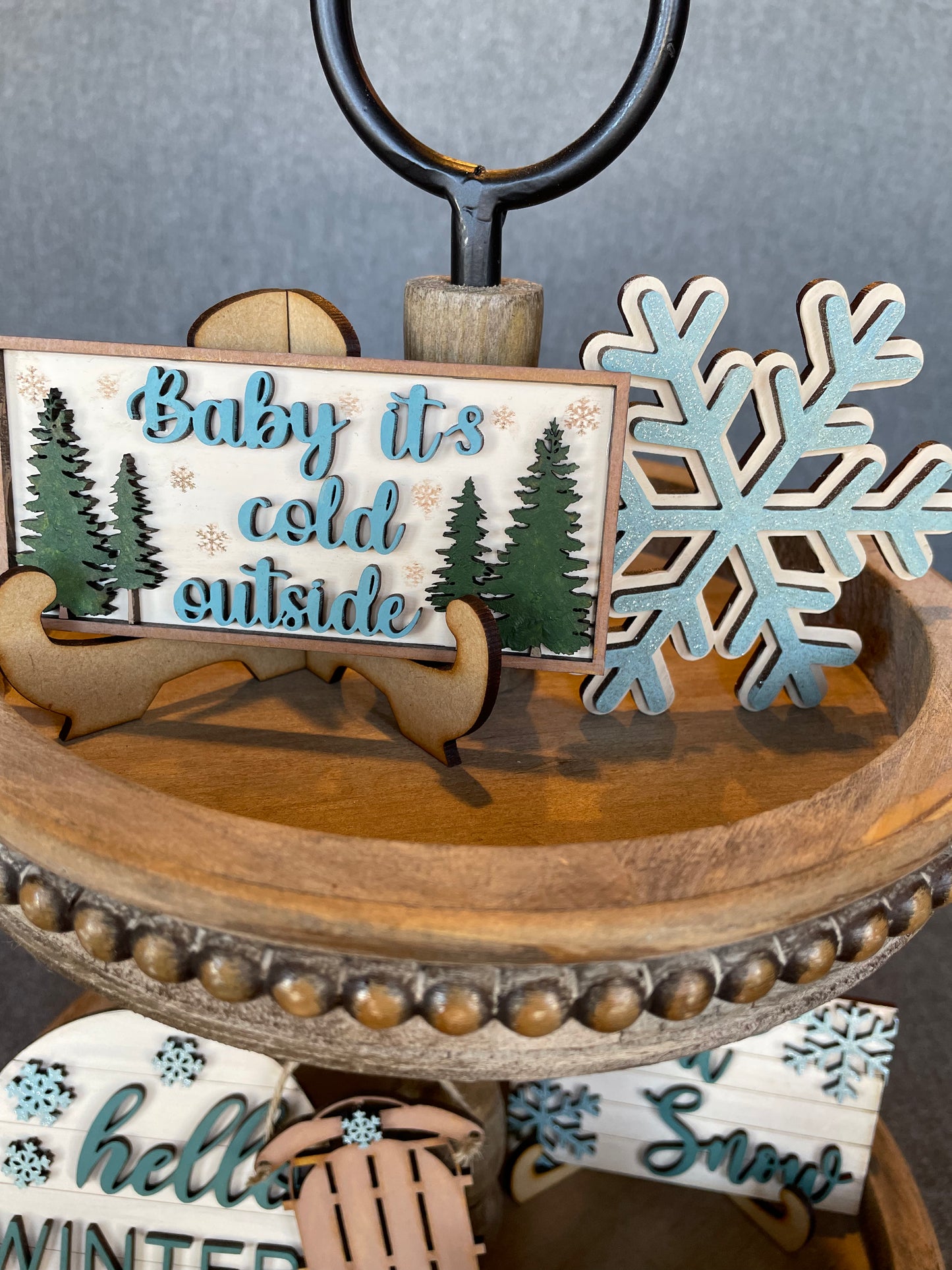 Hello Winter Tier Tray Set