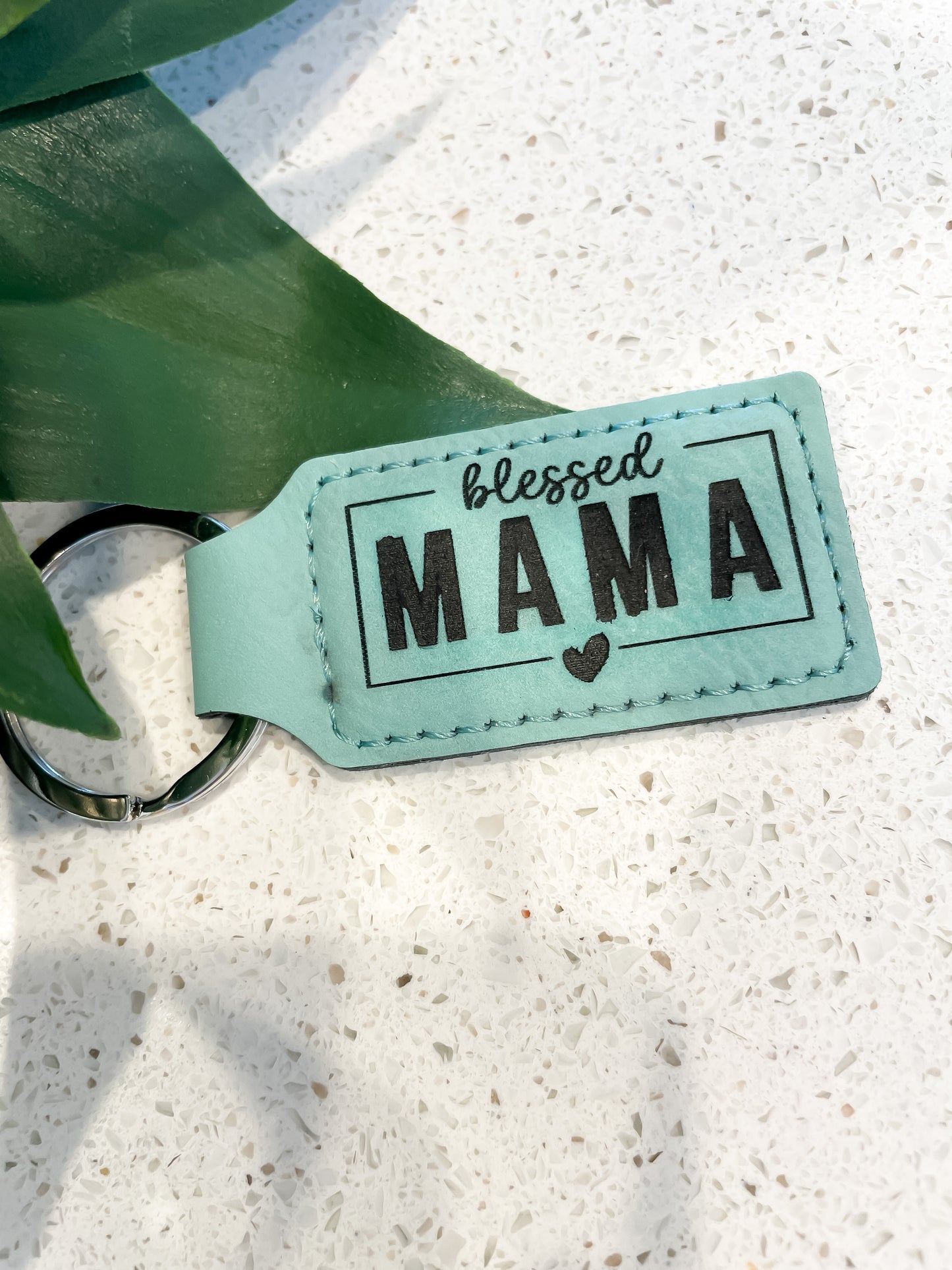 Engraved Leather Keychain