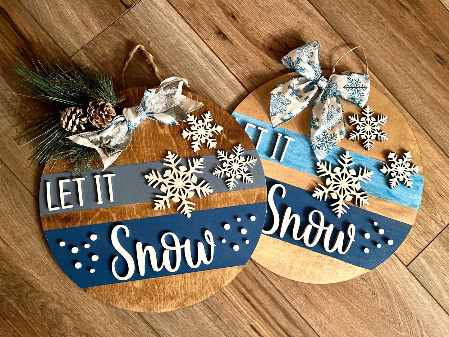 Let it snow round sign