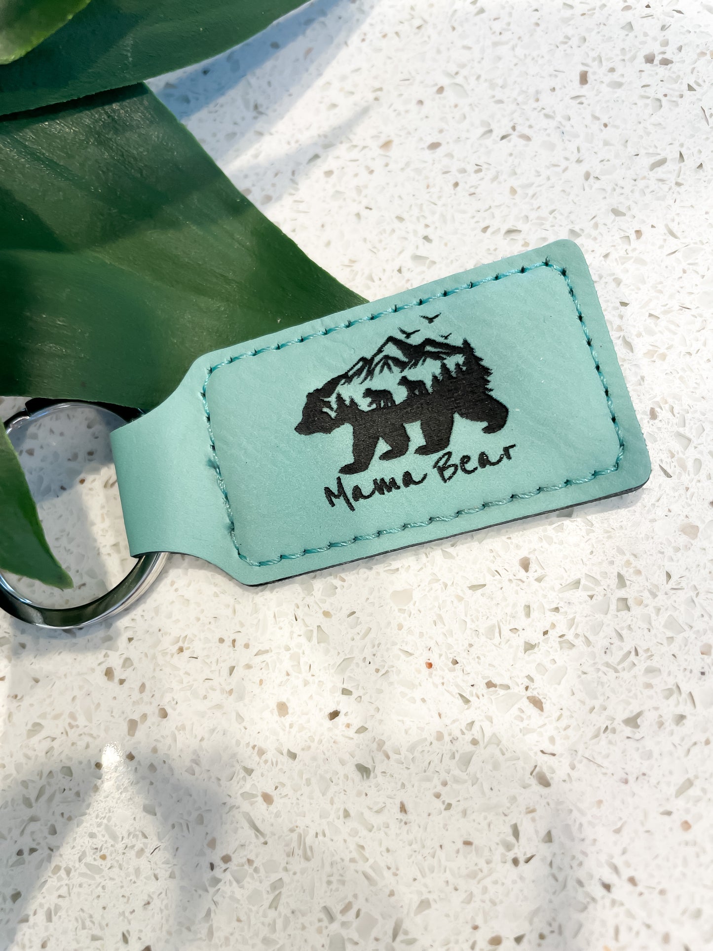 Engraved Leather Keychain