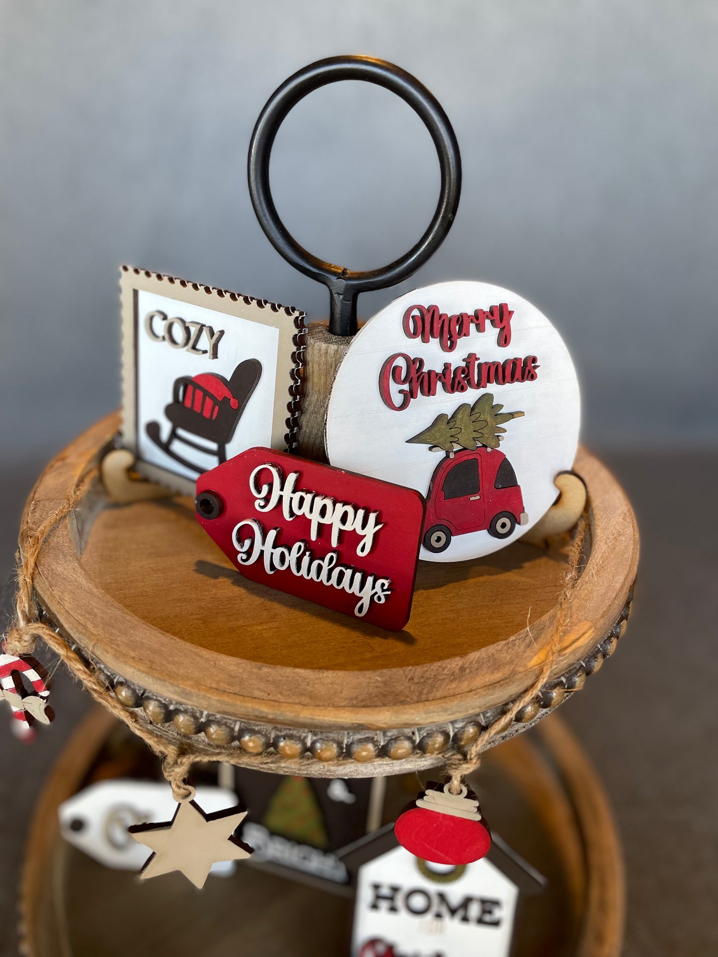 Cozy Christmas Tier Tray Set