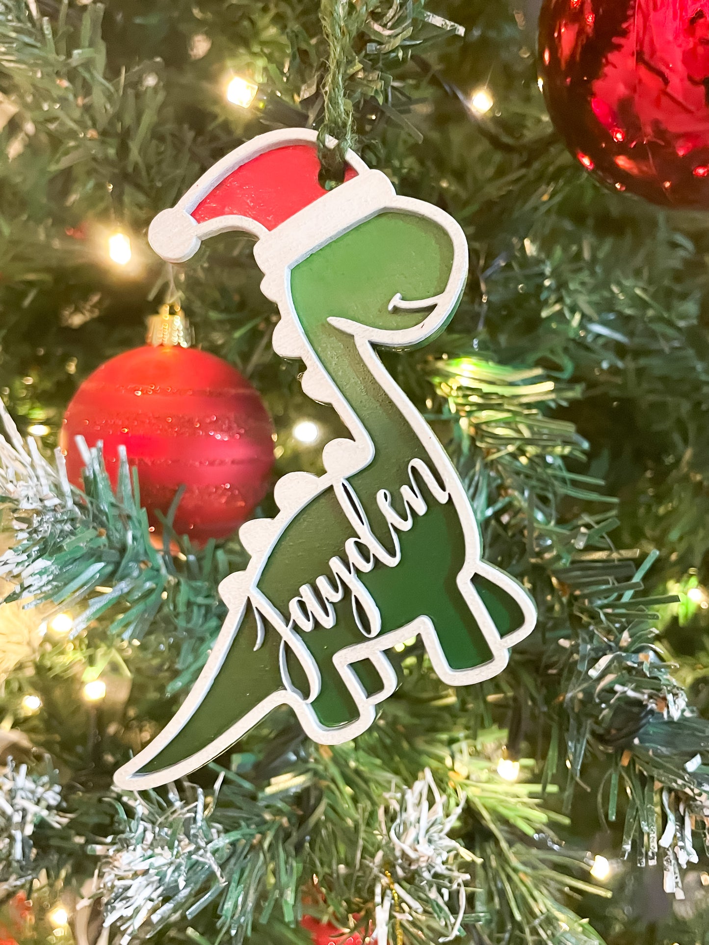 Dinosaur personalized ornament