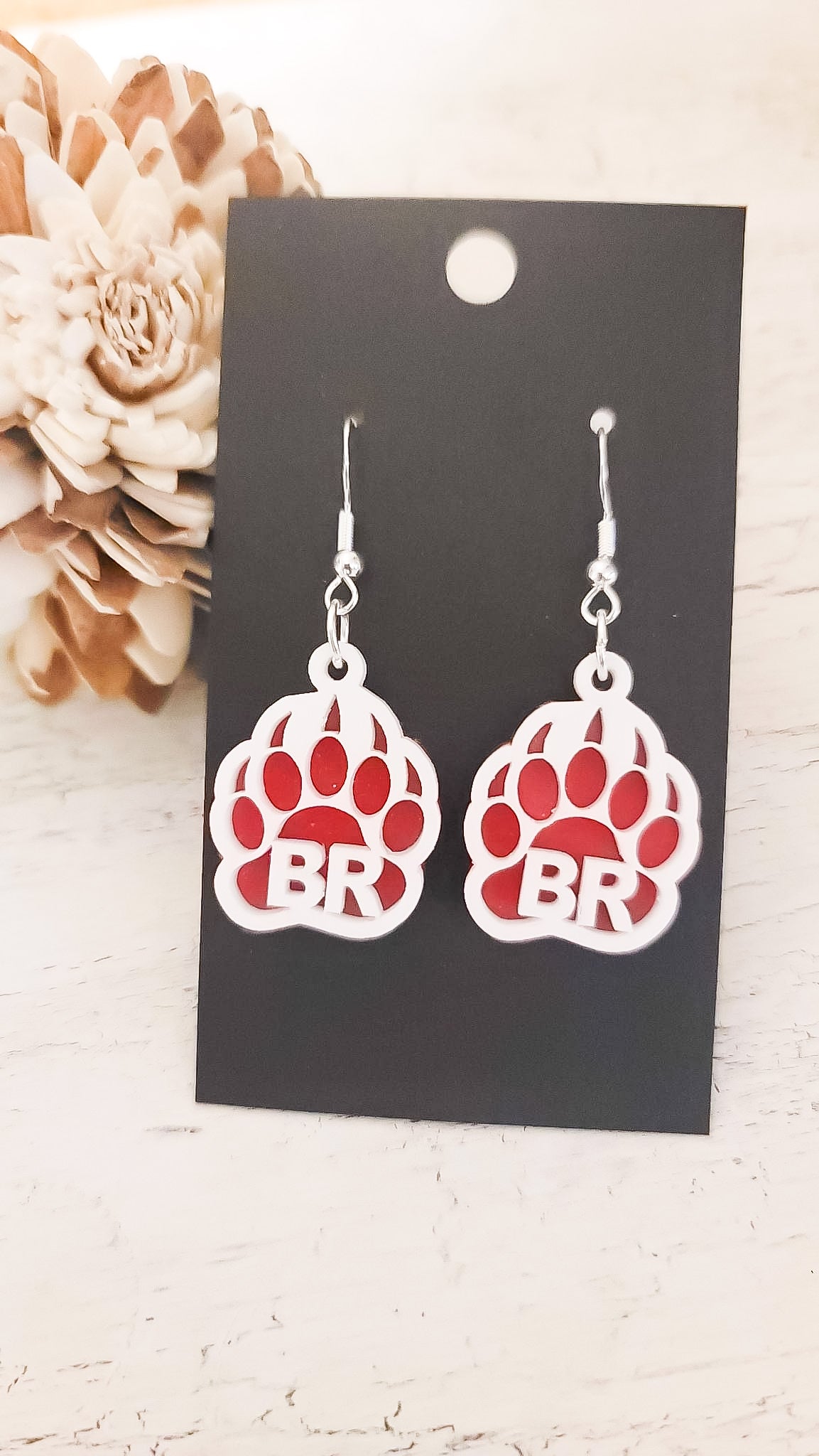 BR paw earrings