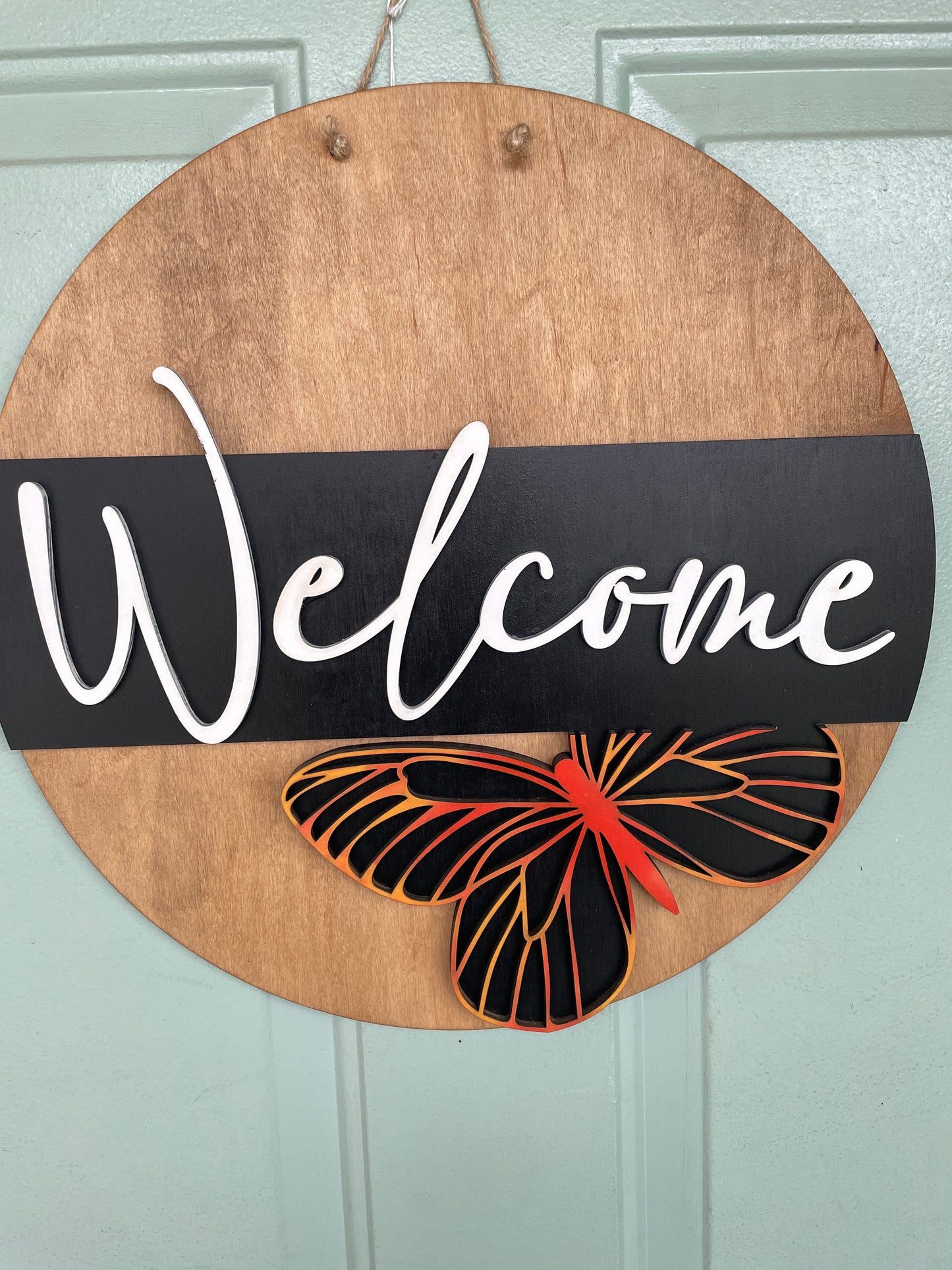 Butterfly Welcome Round Sign