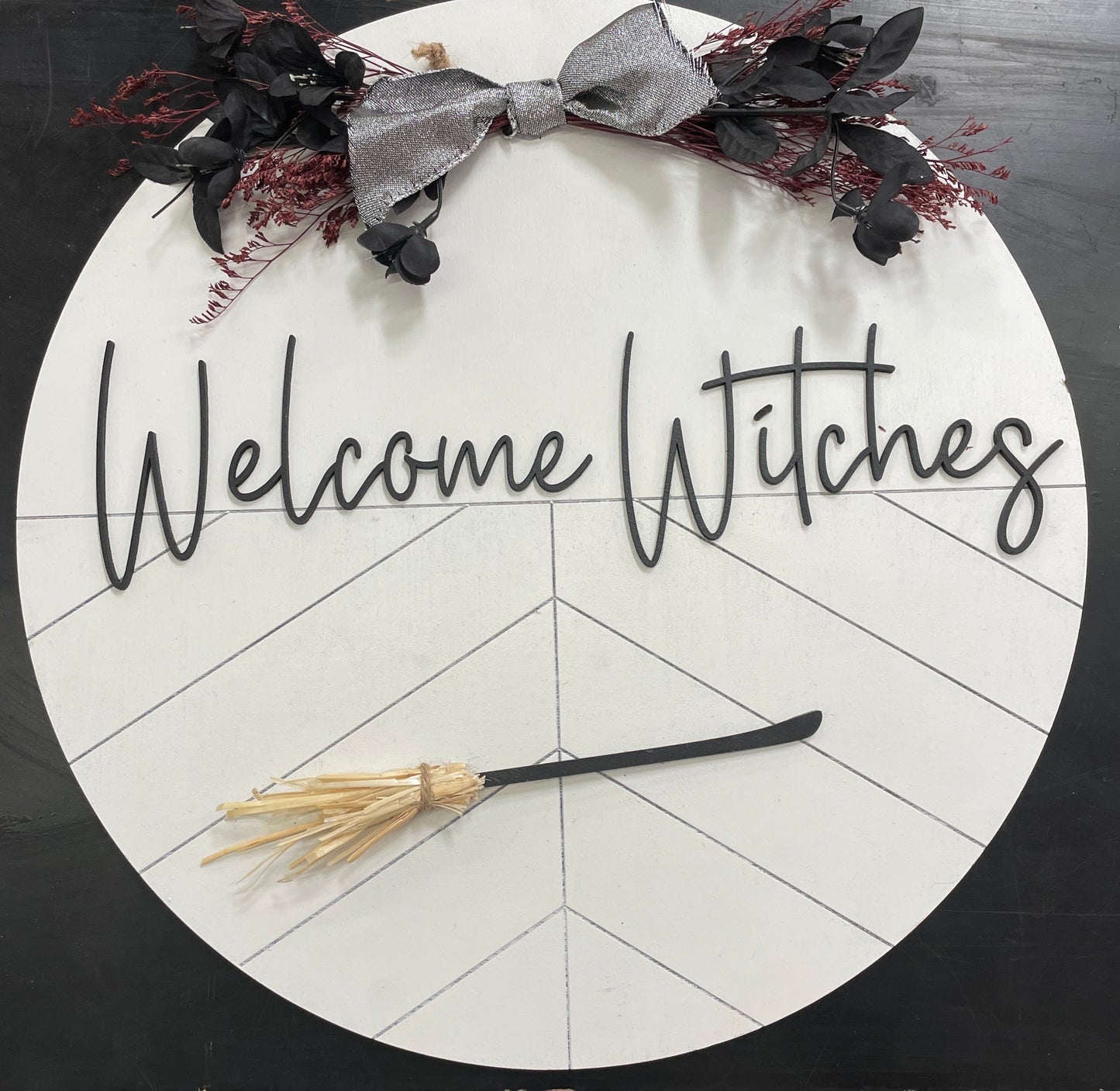 Welcome Witches Round Sign