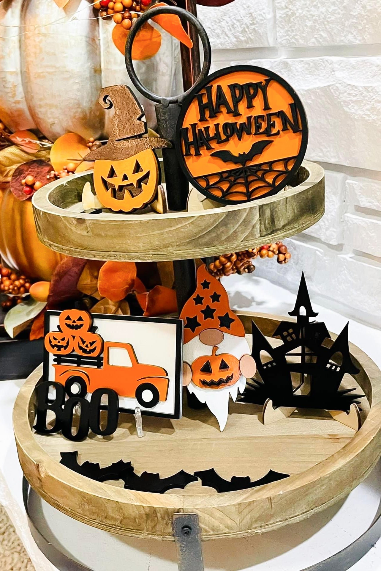 Pumpkin Halloween Tier Tray Set