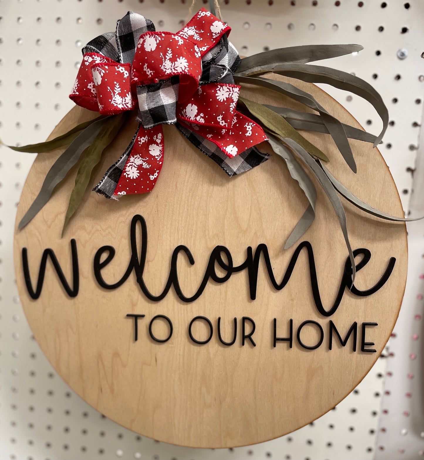 Welcome to our home round sign