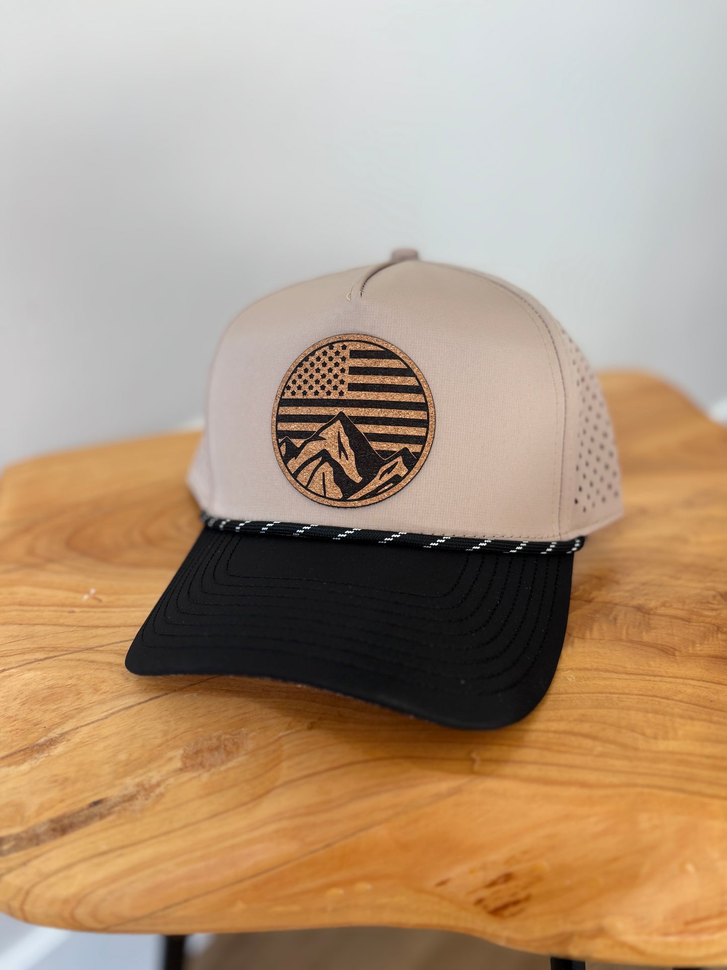 American Flag Mountains Cork Hat