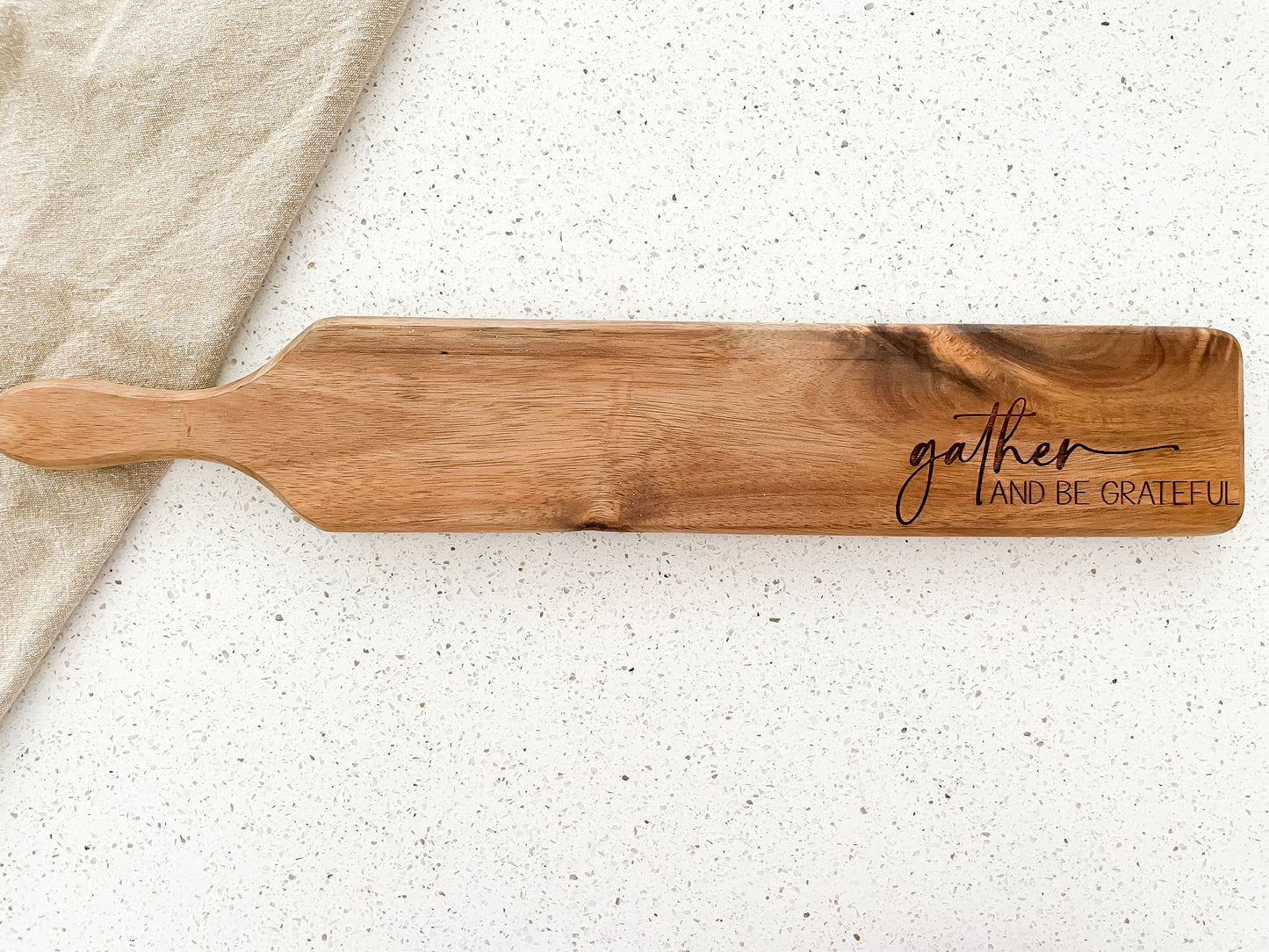 Gather and be grateful cutting board