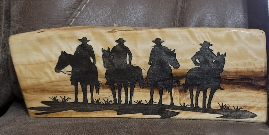 Cowboy/ Cowgirl Log Engraving - Multiple Designs