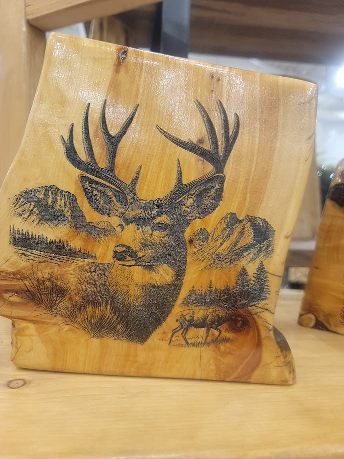 Deer Log Engravings - Multiple Designs