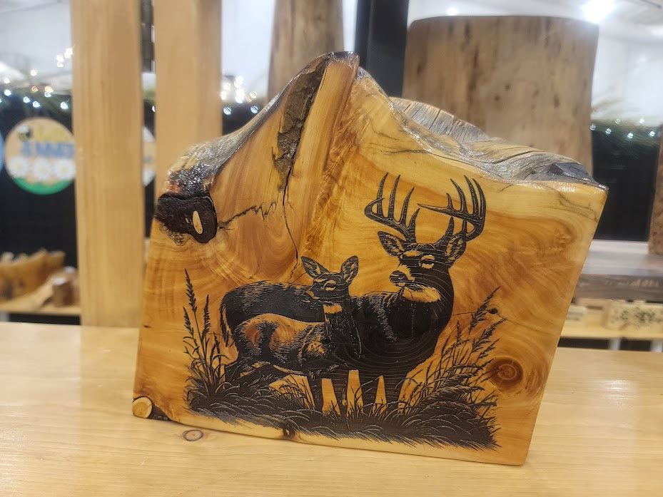 Deer Log Engravings - Multiple Designs