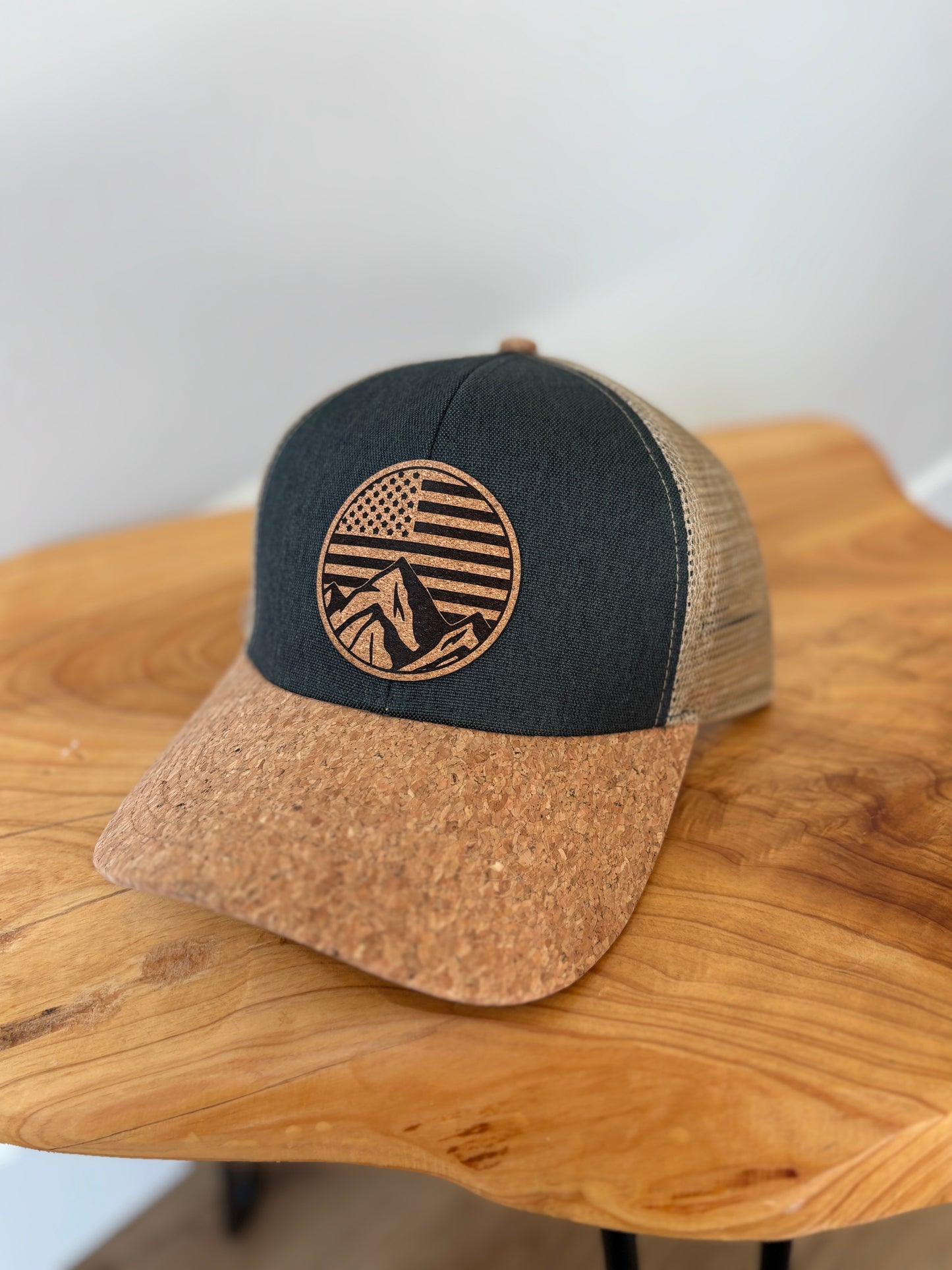 American Flag Mountains Cork Hat