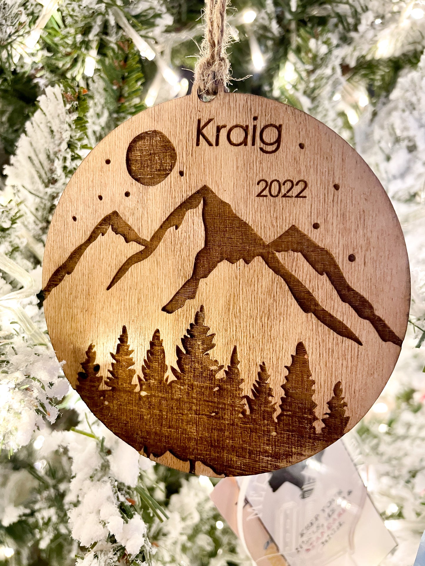 Mountain personalized ornament