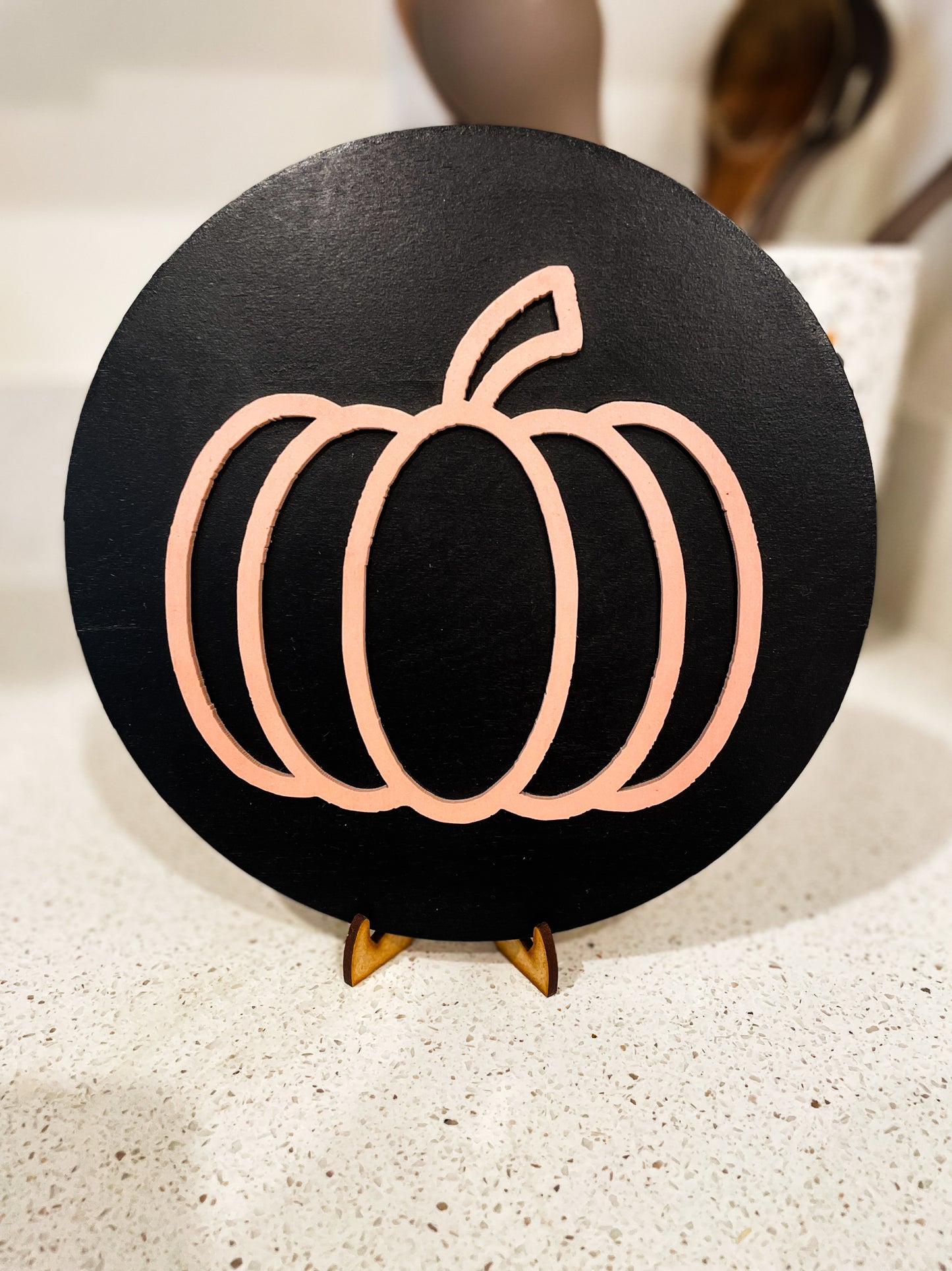 Pink Pumpkin Round Sign