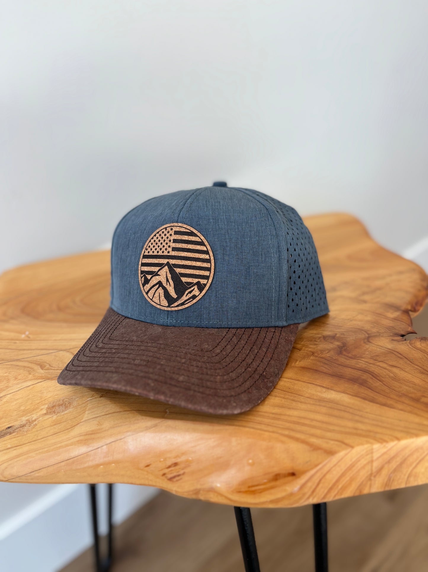 American Flag Mountains Cork Hat