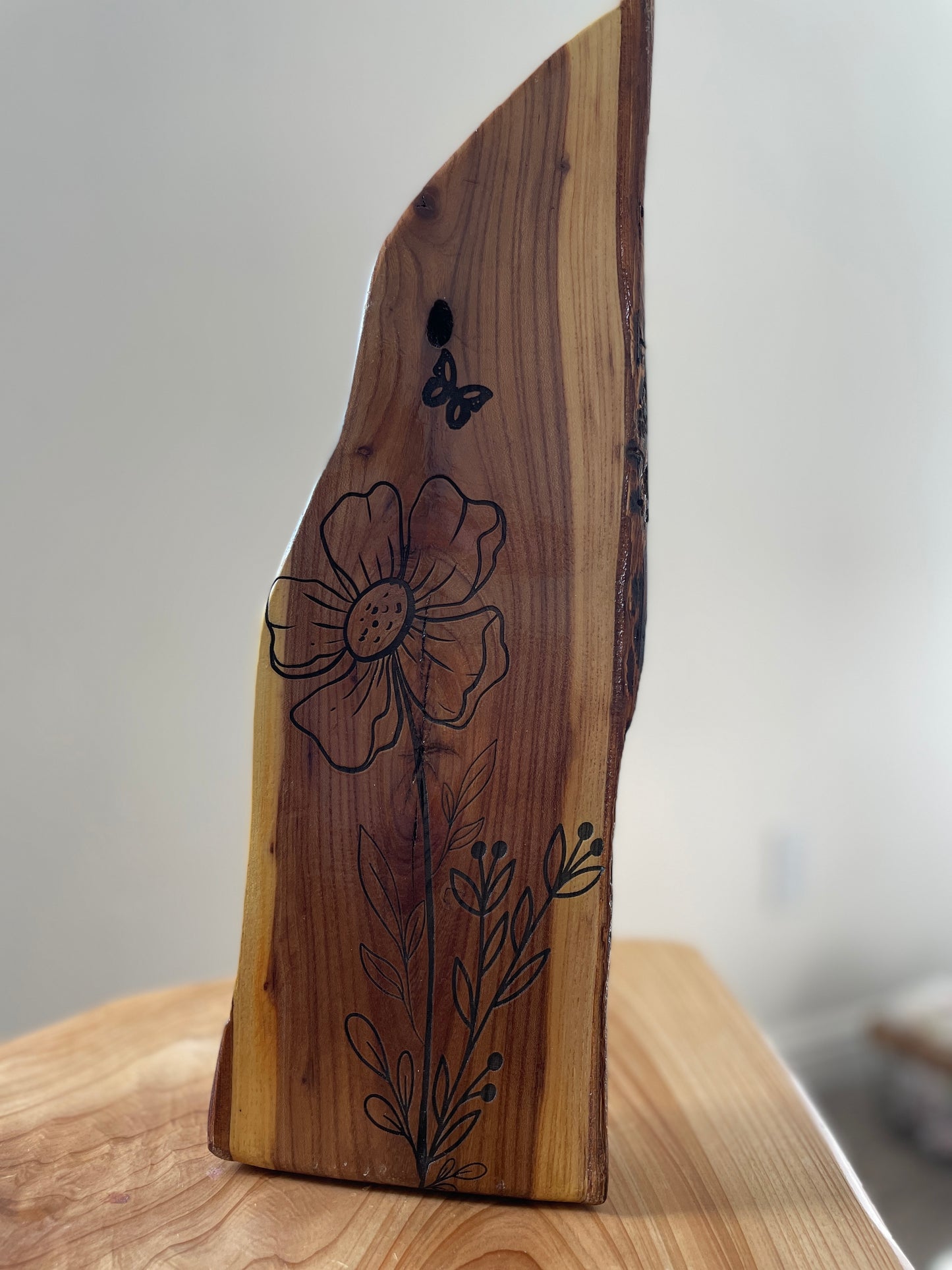 Wildflower Log Engraving