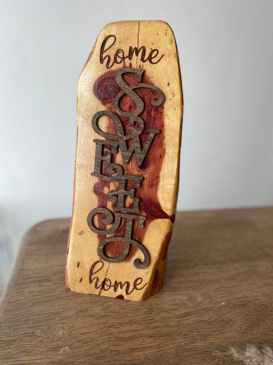 Home Sweet Home Engraved Log