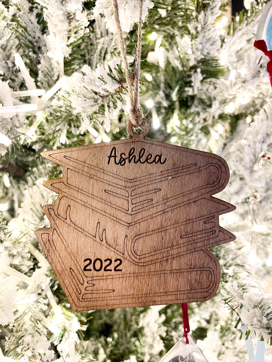 Books personalized ornament