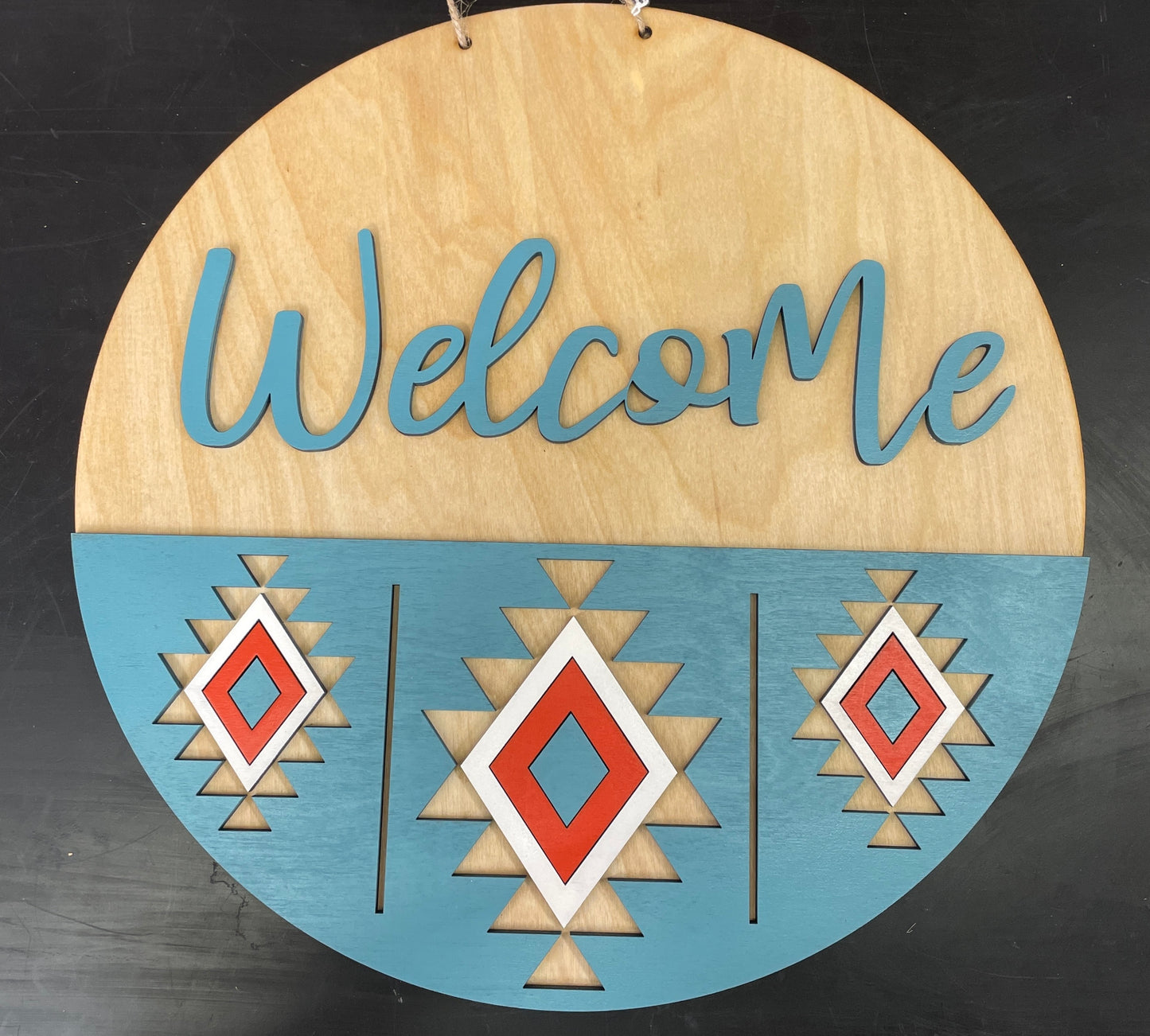 Aztec Welcome Round Sign