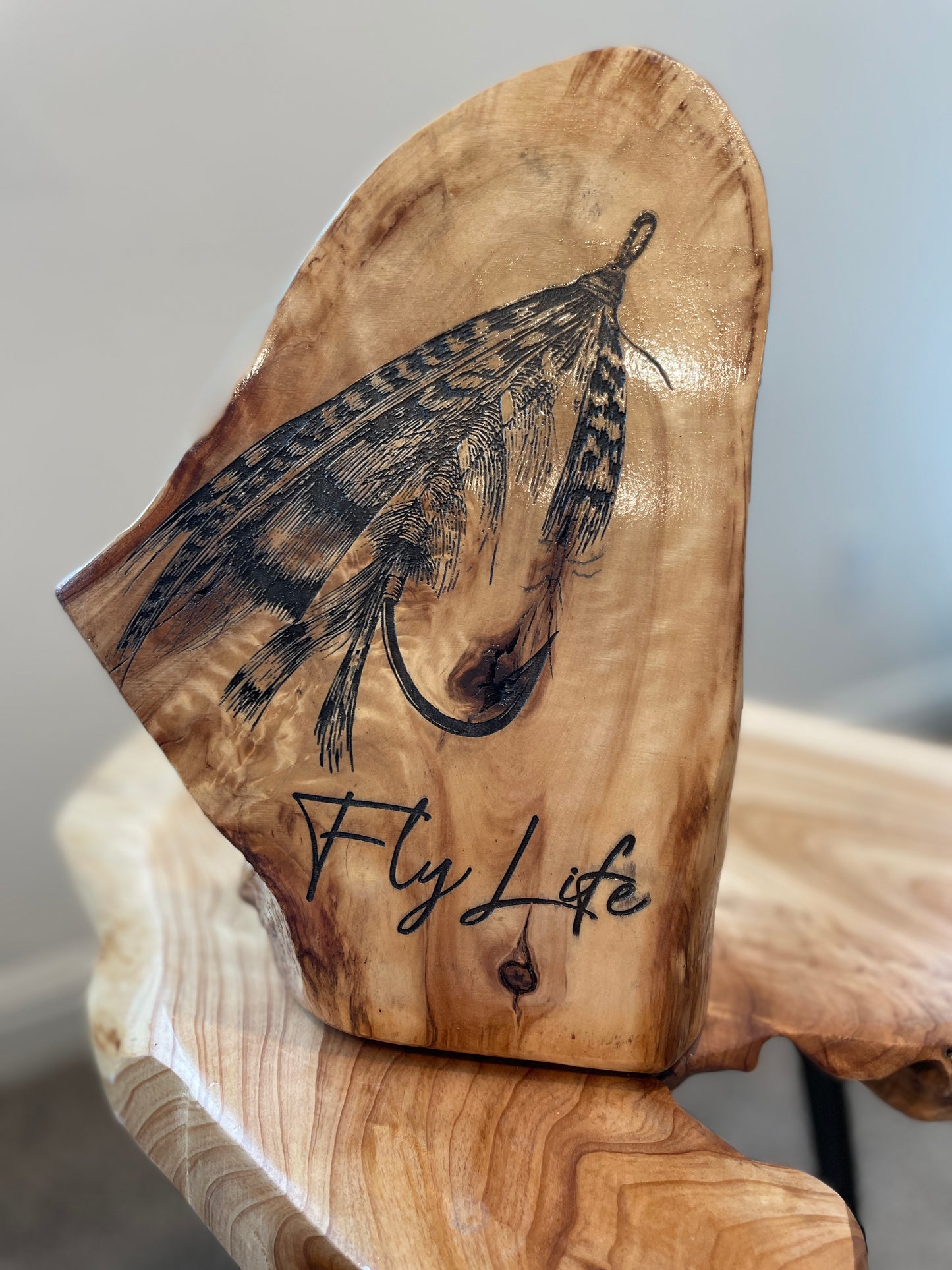 Fly Fishing Log Engraving