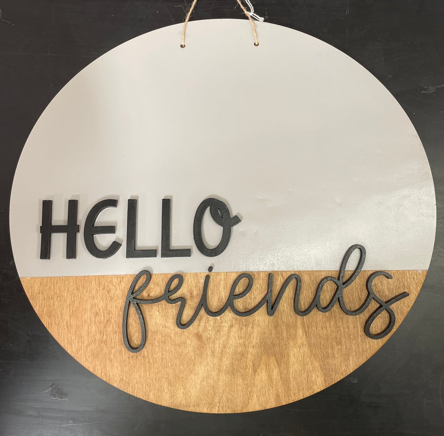 Hello Friends Round Sign