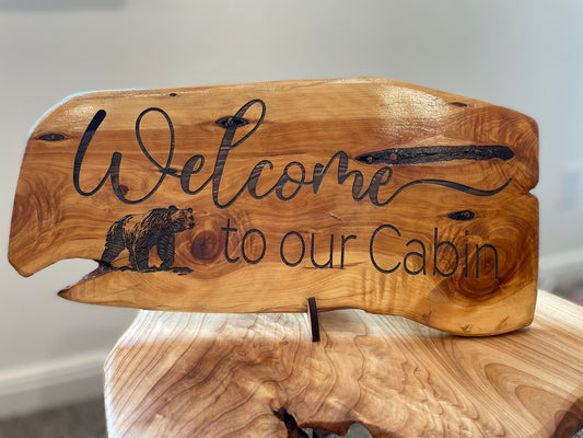 Welcome To Our Cabin Engraving