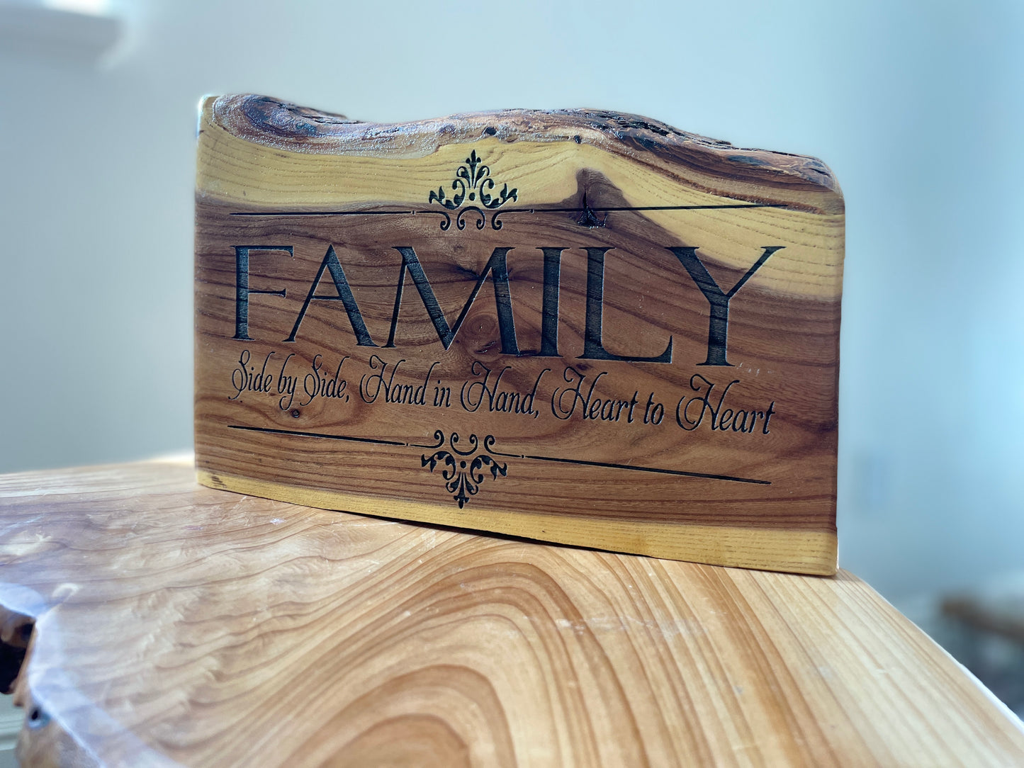 Family Log Engraving