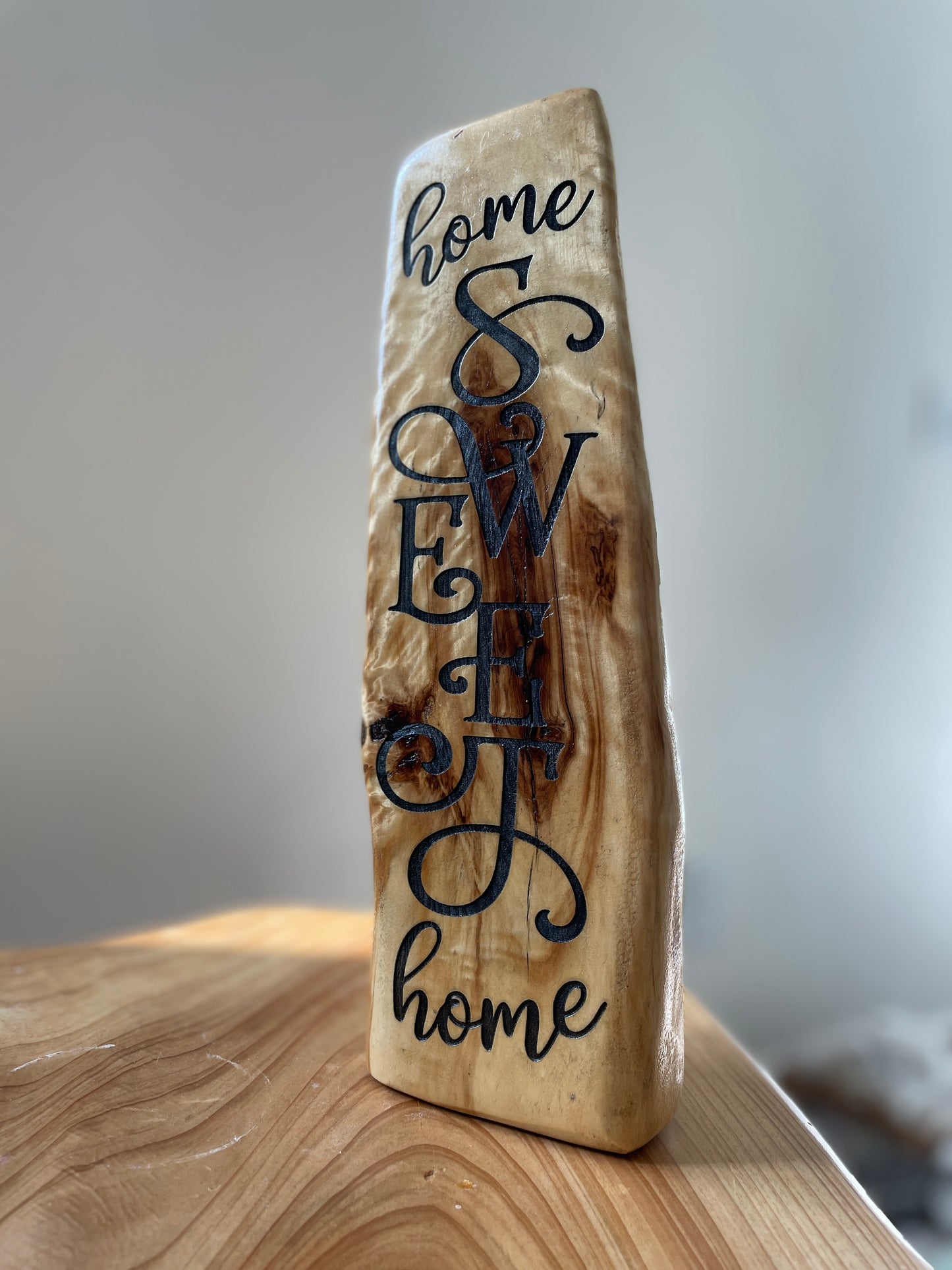 Home Sweet Home Log Engraving