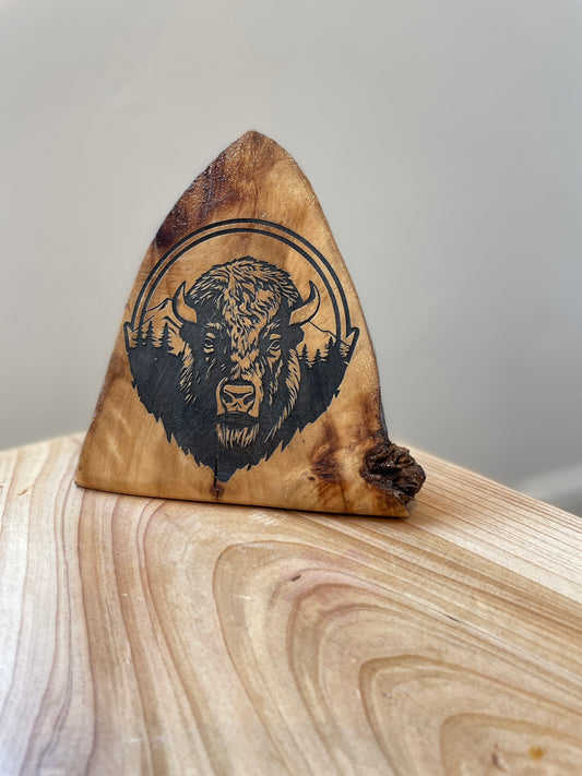 Buffalo Log Engraving