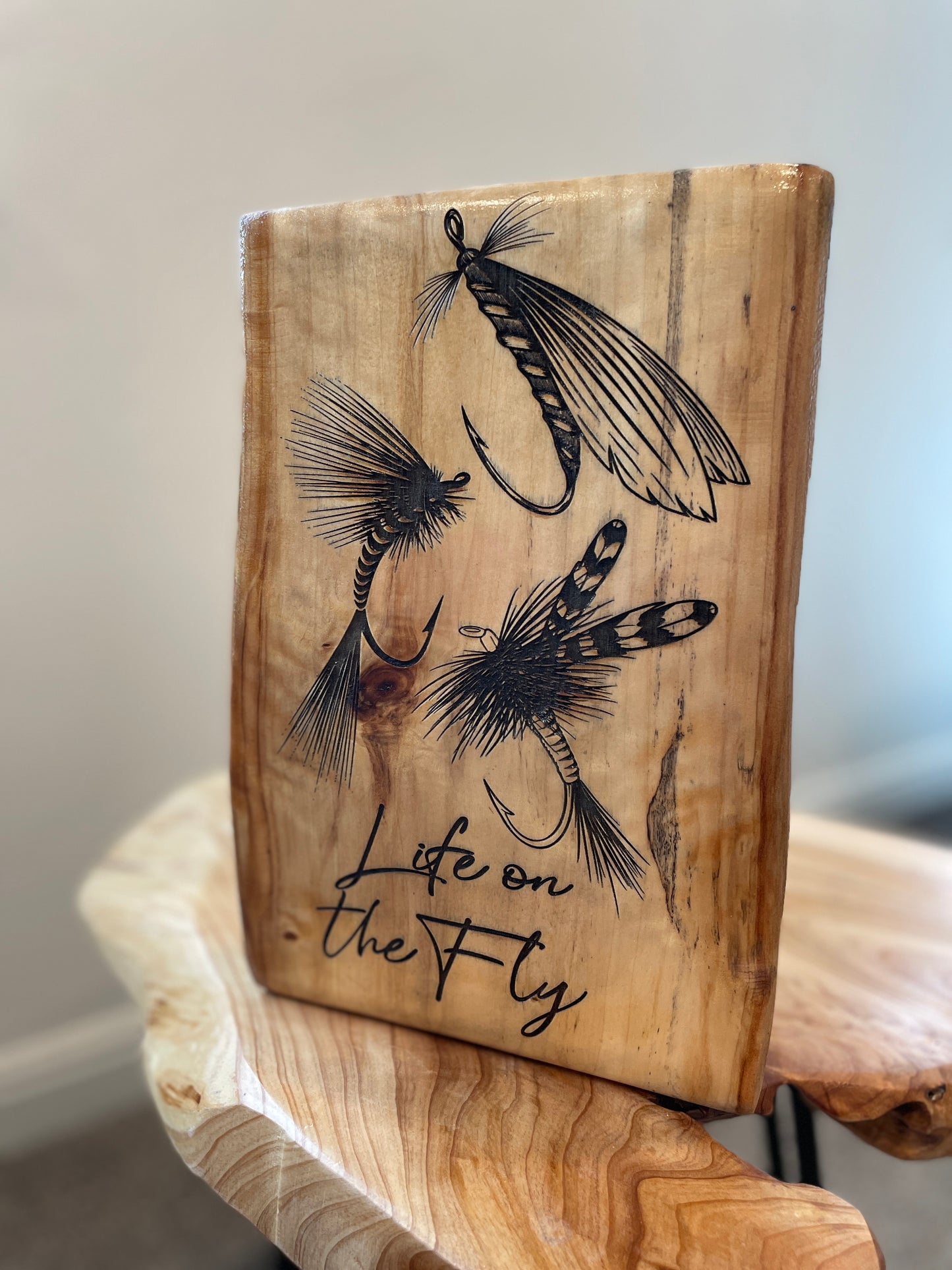 Fly Fishing Log Engraving