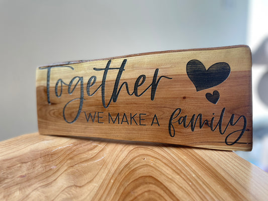 Together Log Engraving