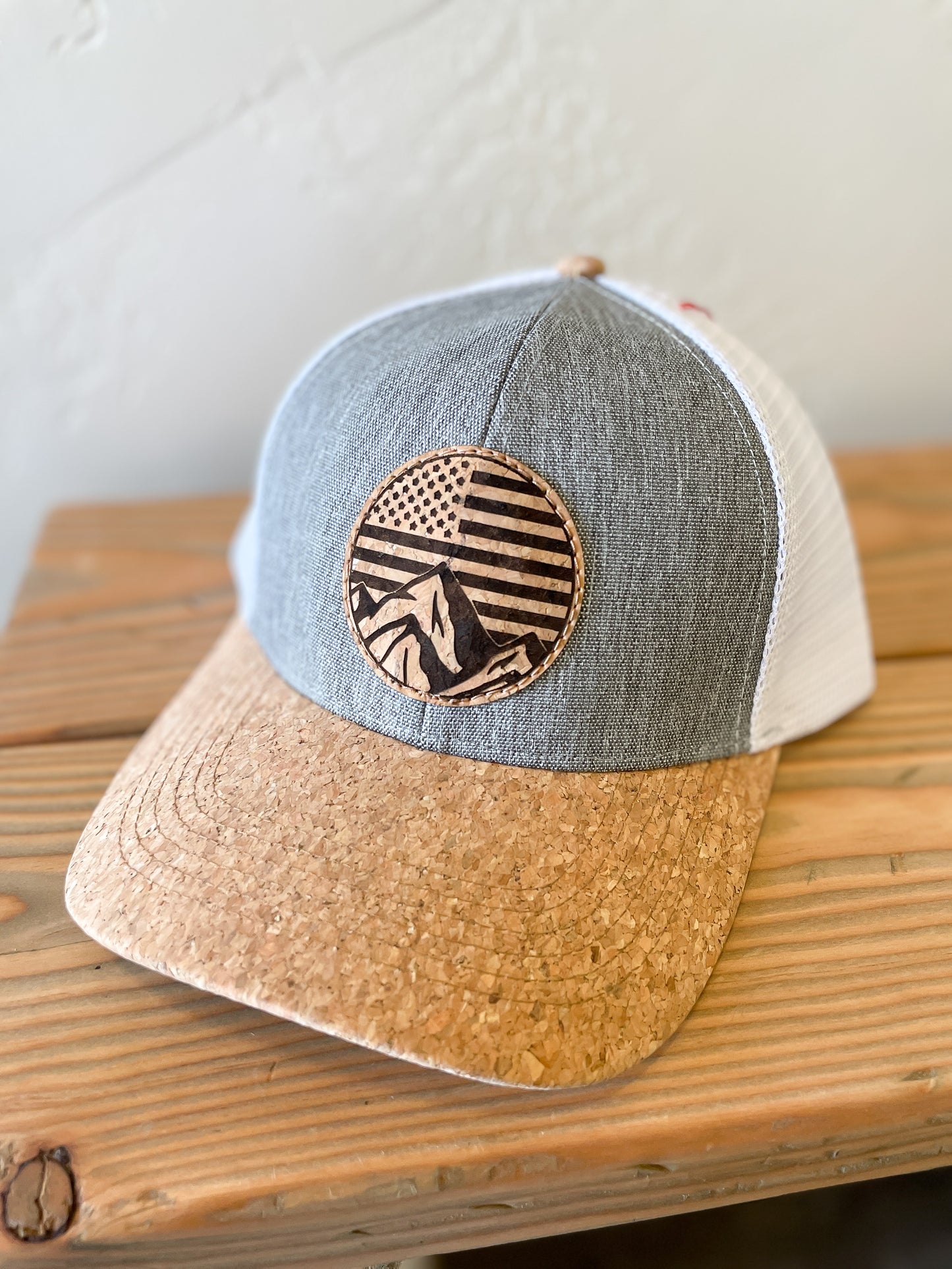 American Flag Mountains Cork Hat