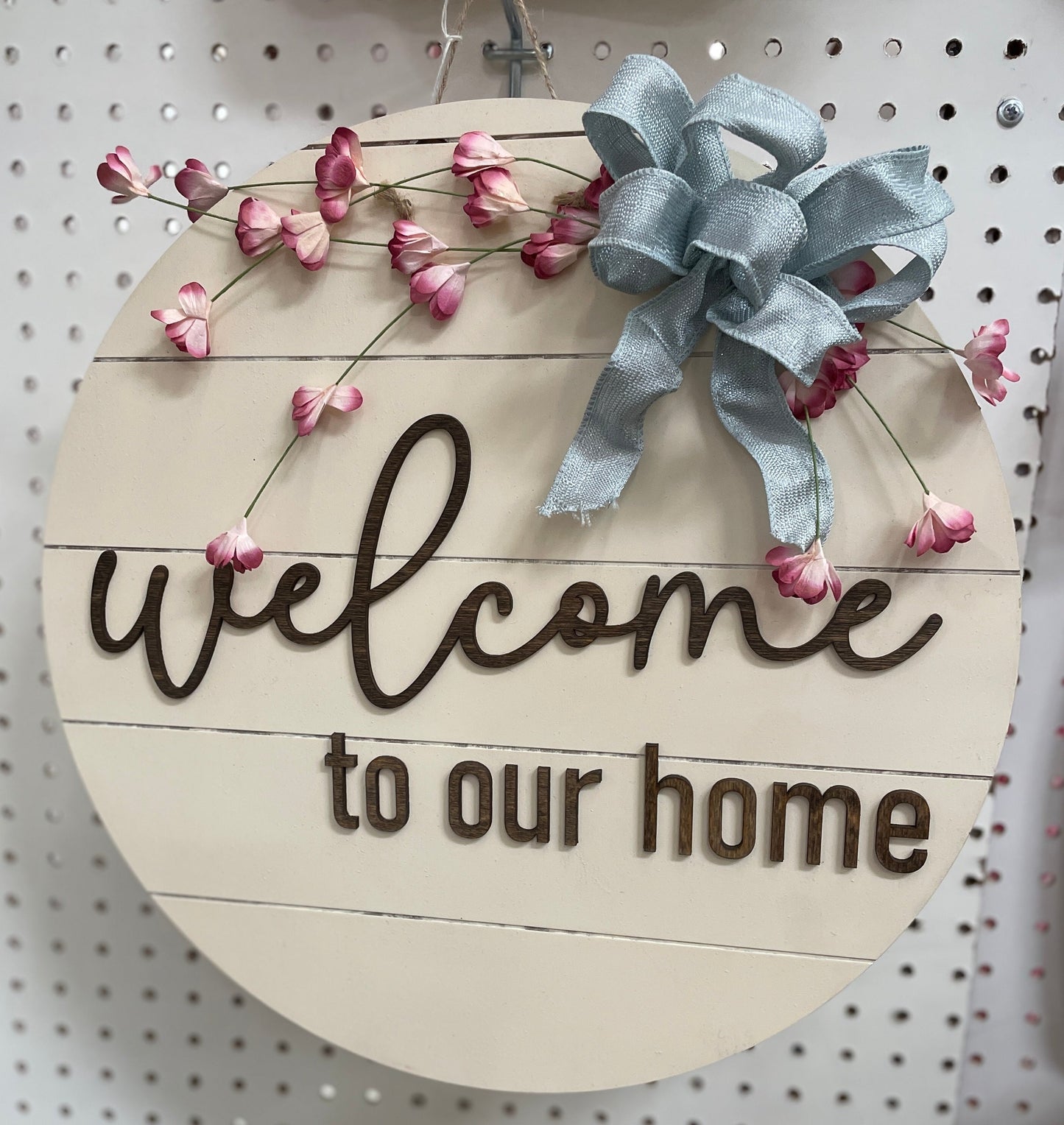 Welcome to our home shiplap round sign