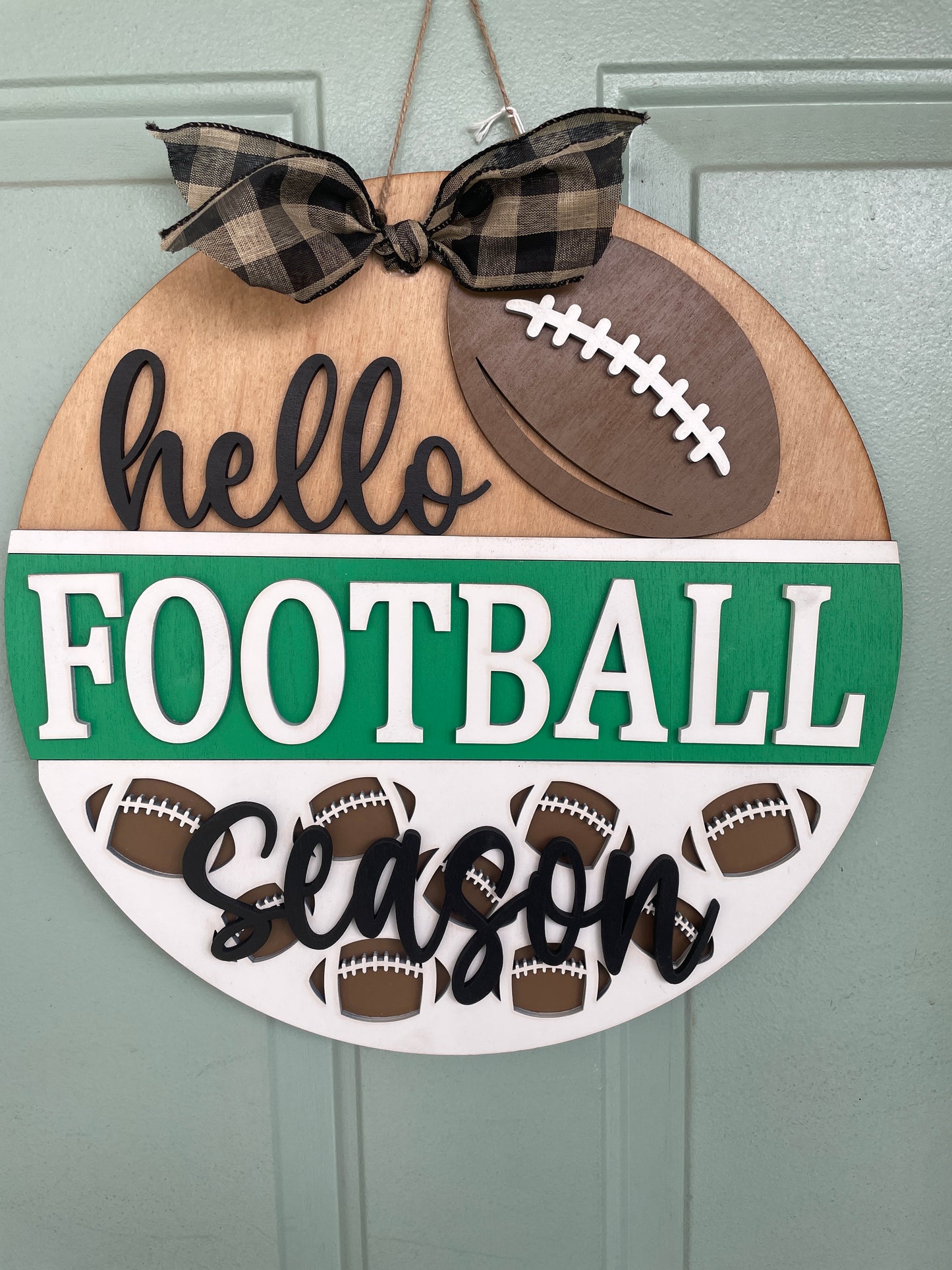 Hello Football Round Sign