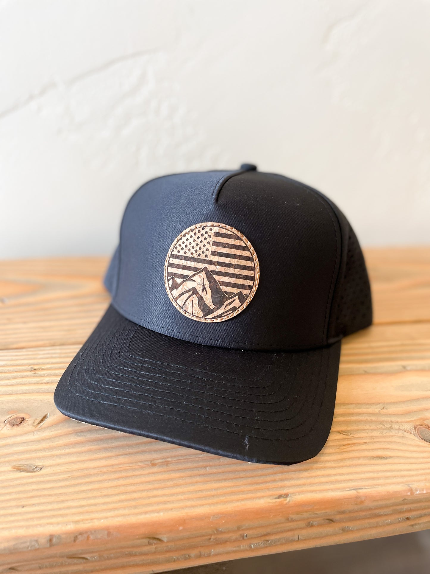 American Flag Mountains Cork Hat