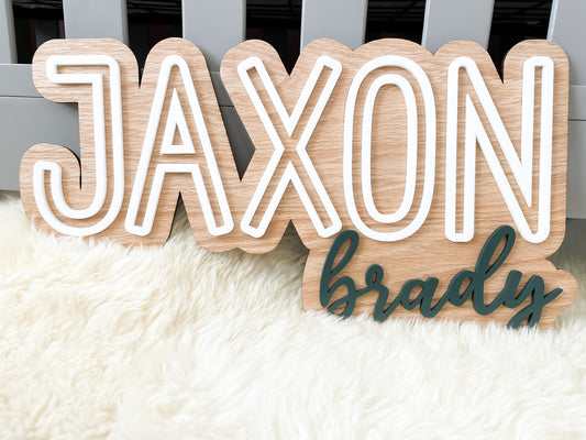 Wood Name Sign
