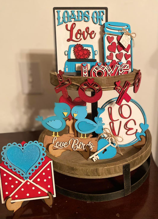Love Birds Valentine’s Tier Tray Set