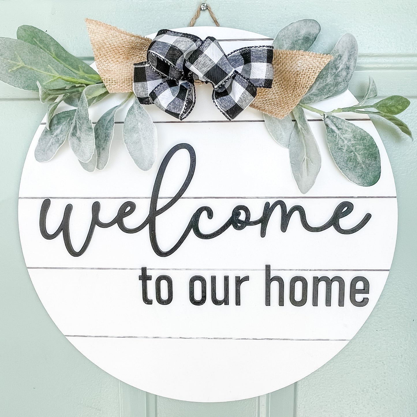 Welcome to our home shiplap round sign