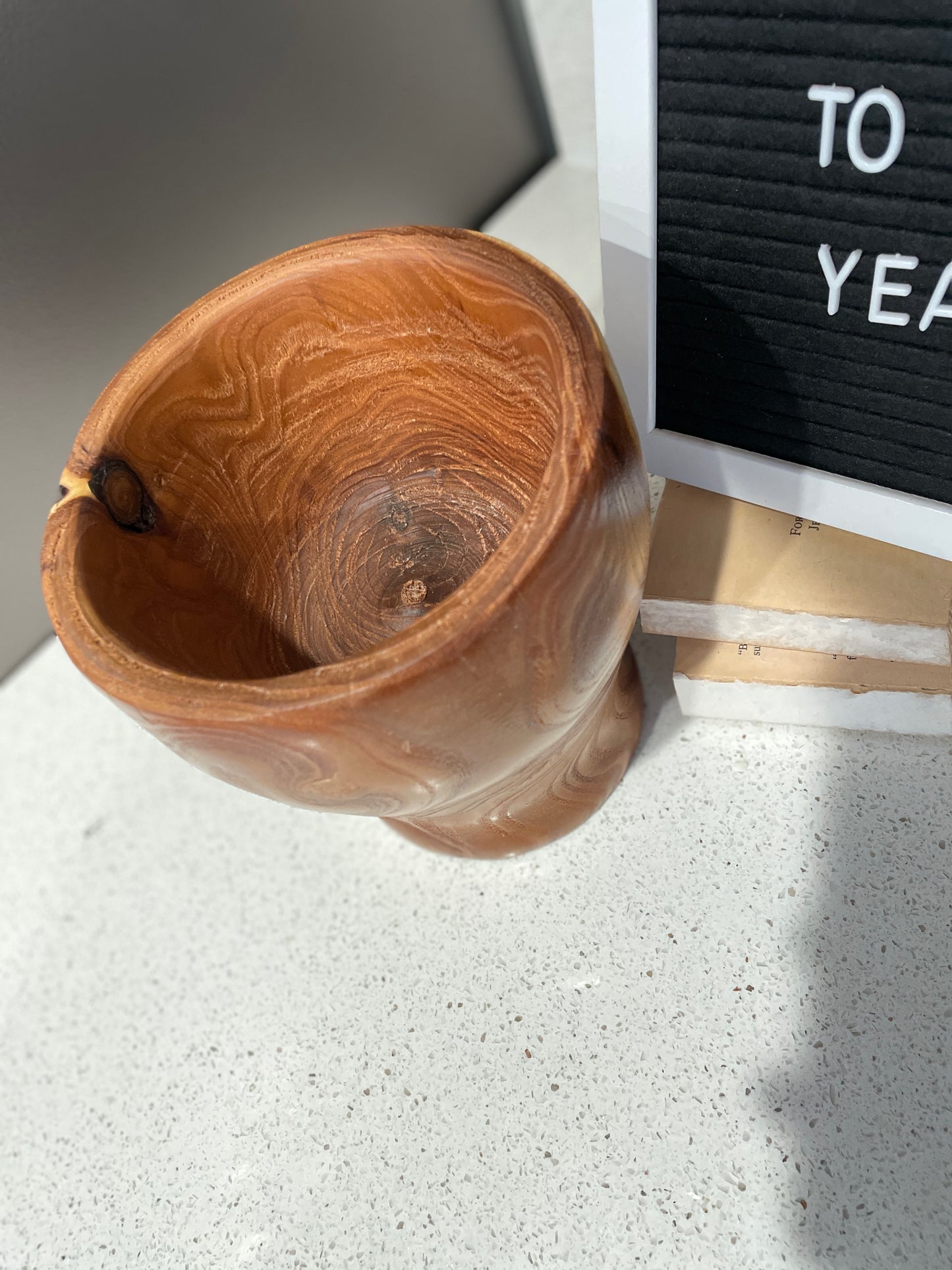 Handcrafted wood decorative bowl