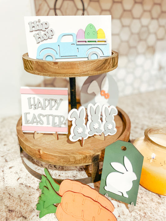 Easter Bunny Tier Tray Set